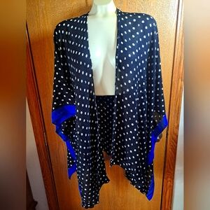 Lane Bryant Black and White Polka Dot Kimono